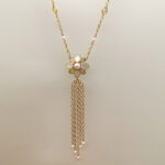 Chane1 Baroque necklace 18k yellow gold Pearl with fringe - Image 4