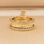 Bvlgari B.zero1 Rock two-band ring 18k yellow gold with pavé diamonds, 64