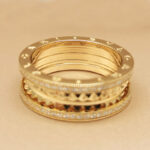 Bvlgari B.zero1 Rock two-band ring 18k yellow gold with pavé diamonds, 64 - Image 4