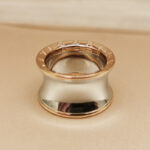 Bvlgari ring 18k rose gold and steel waist, 52 - Image 7