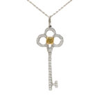 Tiffany & Co. Crown Key pendant platinum and 18k yellow gold, diamond, yellow diamond