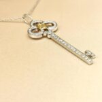 Tiffany & Co. Crown Key pendant platinum and 18k yellow gold, diamond, yellow diamond - Image 3