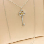 Tiffany & Co. Crown Key pendant platinum and 18k yellow gold, diamond, yellow diamond - Image 4