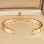Cartier Love open bracelet 18k rose gold pink gem, 17 - Image 2