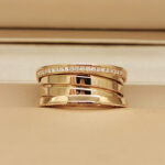 Bvlgari B.zero1 ring three-band 18k rose gold, diamond, 53 - Image 6