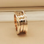 Bvlgari B.zero1 ring three-band 18k rose gold, diamond, 53 - Image 2