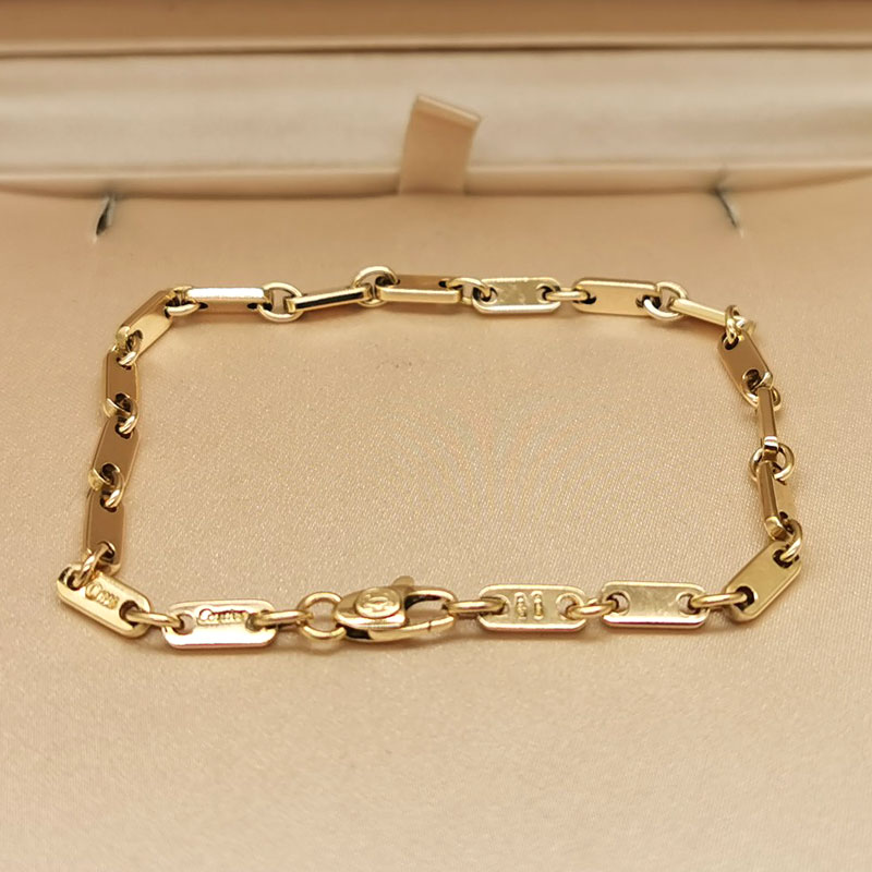 103256-2 Cartier vintage chain bracelet in 18k yellow gold,18 - Image 1