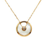 Cartier Amulette de Cartier necklace, small model, 18k yellow gold, diamond, Mother-of-pearl