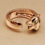 Cartier Panthère de Cartier ring 18k rose gold, onyx, black lacquer, tsavorite, wide model, 54 - Image 7