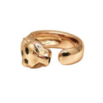 Cartier Panthère de Cartier ring 18k rose gold, onyx, black lacquer, tsavorite, wide model, 54