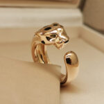 Cartier Panthère de Cartier ring 18k rose gold, onyx, black lacquer, tsavorite, wide model, 54 - Image 3