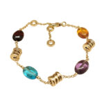 Bvlgari B.zero1 bracelet 18k yellow gold coloured gemstones,18-21 cm