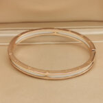 Bvlgari B.zero1 bracelet 18k rose gold, white ceramic, M - Image 4