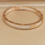 Bvlgari B.zero1 bracelet 18k rose gold, white ceramic, M - Image 5