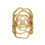 Chanel Camelia ring 18k yellow gold, diamond, 51