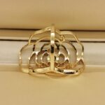 Chanel Camelia ring 18k yellow gold, diamond, 51 - Image 5