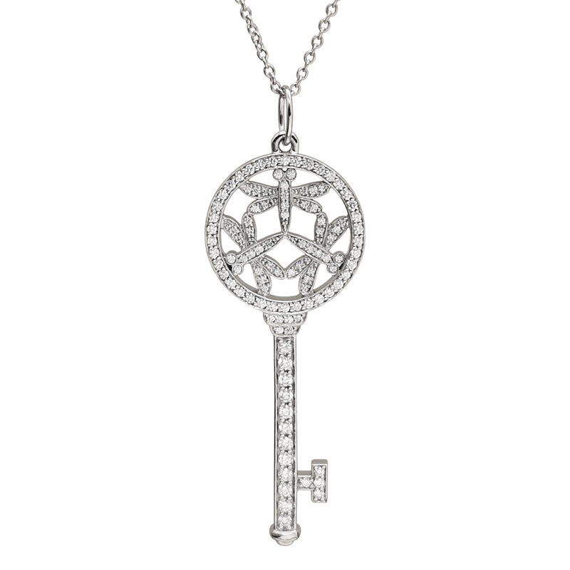 104618 Tiffany & Co. Keys necklace platinum, diamond, Dragonfly - Image 1