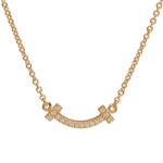 Tiffany & Co. T Smile Pendant 18k rose gold, mini model, diamond