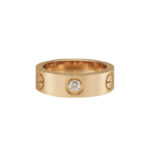 Cartier Love ring 18k rose gold, wide model, 3 diamonds, 57