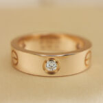Cartier Love ring 18k rose gold, wide model, 3 diamonds, 57 - Image 9