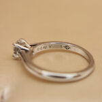 Cartier Wedding ring, platinum, 0.42 ct solitaire diamond, 47 - Image 8