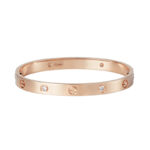 Cartier Love bracelet 18k rose gold, 4 diamonds, 17