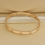 Cartier Love bracelet 18k rose gold, 4 diamonds, 17 - Image 6