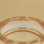 Bvlgari B.zero1 ring two-band 18k rose gold, white ceramic, 65 - Image 6