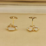Cartier Caresse earrings 18k yellow gold,mother-of-pearl,diamond,studs - Image 7