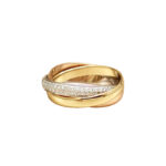 Cartier Trinity ring 18k tri-colour gold, diamond, 48