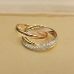 Cartier Trinity ring 18k tri-colour gold, diamond, 48 - Image 4