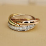 Cartier Trinity ring 18k tri-colour gold, diamond, 48 - Image 9