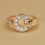 Bvlgari Bvlgari ring 18K rose gold, set with pavé diamonds, 51 - Image 3