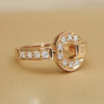 Bvlgari Bvlgari ring 18K rose gold, set with pavé diamonds, 51 - Image 7