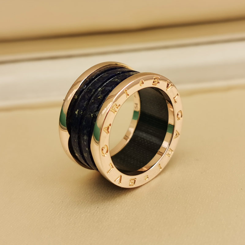 Bvlgari B.zero1 ring 18k rose gold, lapis lazuli, 54 - Luxury