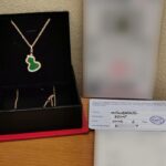 Qeelin Wulu medium pendant 18k rose gold, jade, diamond, chain (2024) - Image 10