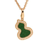 Qeelin Wulu medium pendant 18k rose gold, jade, diamond, chain (2024)