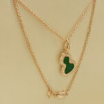 Qeelin Wulu medium pendant 18k rose gold, jade, diamond, chain (2024) - Image 4