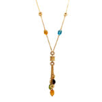 Bvlgari B.zero1 necklace 18k yellow gold, coloured gems(see condition)