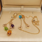 Bvlgari B.zero1 necklace 18k yellow gold, coloured gems(see condition) - Image 4