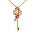 Tiffany & Co. Keys pendant 18k rose gold, ruby