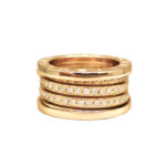 Bvlgari B.zero1 ring 18k rose gold four-band diamond, 52