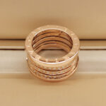 Bvlgari B.zero1 ring 18k rose gold four-band diamond, 52 - Image 4
