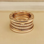 Bvlgari B.zero1 ring 18k rose gold four-band diamond, 52 - Image 5