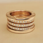 Bvlgari B.zero1 ring 18k rose gold four-band diamond, 52 - Image 8