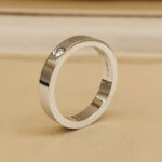 Cartier C de Cartier wedding ring Platinum, small, single diamond, 46 - Image 3