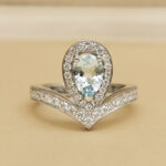 Chaumet Joséphine Aigrette ring 18k white gold, aquamarine, diam, 49 - Image 4