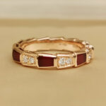 Bvlgari Serpenti ring 18k rose gold, ruby, diamond, 51 - Image 2