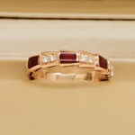 Bvlgari Serpenti ring 18k rose gold, ruby, diamond, 51 - Image 5
