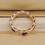 Bvlgari Serpenti ring 18k rose gold, ruby, diamond, 51 - Image 6
